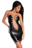 Wetlook-Kleid mit Kette