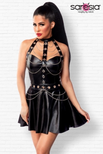 ausgestelltes Wetlook Kleid